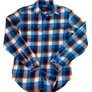 American Eagle Outfitters Men's Flannel Shirt Navy Turquoise Red Size Small
